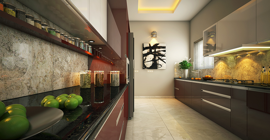 modular kitchen interiors in kerala
